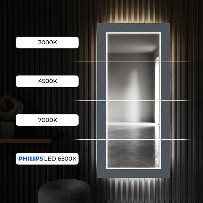 Pakanka paliesti jungiklį, kad greitai ir intuityviai įjungtumėte arba išjungtumėte savo veidrodžio LED apšvietimą.