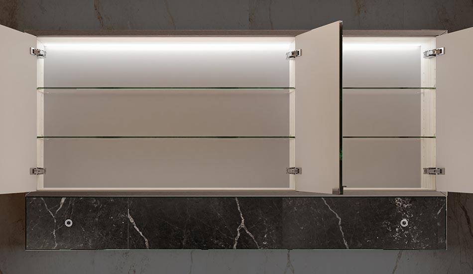 Lily LED spintelė su išmaniuoju veidrodžiu ir „Bluetooth“ funkcija | ARTFORMA