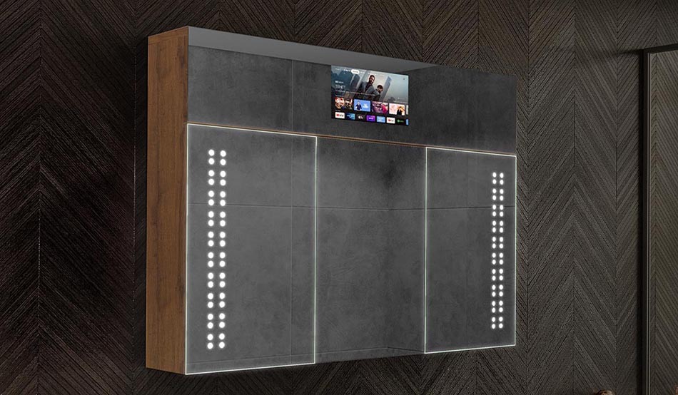 Sarah modelis – moderni LED spintelė su laikrodžiu ir Bluetooth | ARTFORMA