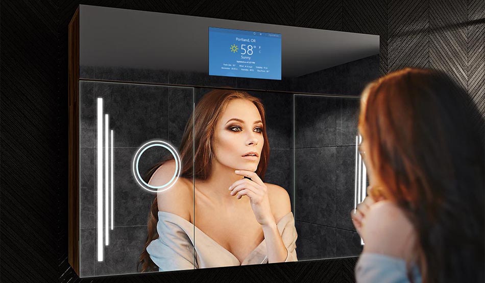 Sarah veidrodinė spintelė su integruotu USB prievadu | ARTFORMA