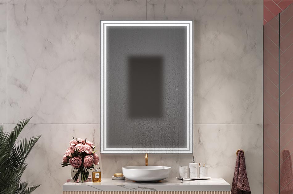 Vonios kambario veidrodžiai linkę per daug garuoti, ypač mažuose vonios kambariuose. Norėdami greitai ir veiksmingai atsikratyti garų, tiesiog įjunkite šildomąjį kilimėlį. Mažiausias garinimo plotas yra 20 × 30 cm, o didžiausias - 40 × 60 cm - garinamo ploto dydis priklauso nuo pasirinkto veidrodžio dydžio ir kitų priedų konfigūracijos bei lakšto paviršiaus. Valdoma papildomu specialiu jutikliniu jungikliu.