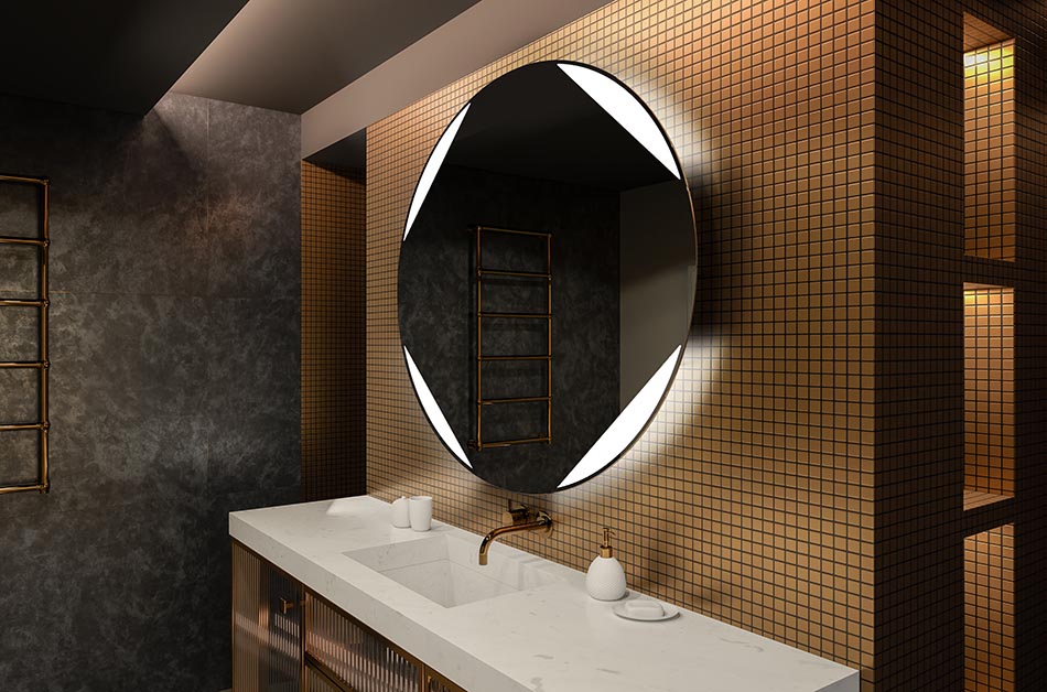 Apvalus LED veidrodis su apšvietimu iš nugaros, idealus nuotaiką gerinančiam interjerui | ARTFORMA