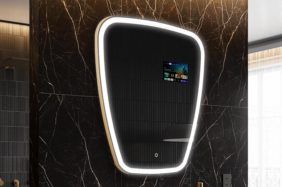 Nereguliarios formos LED veidrodis su orų rodikliu ir jutikliniu ekranu | ARTFORMA