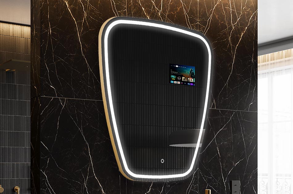 Nereguliarios formos LED veidrodis su orų rodikliu ir jutikliniu ekranu | ARTFORMA