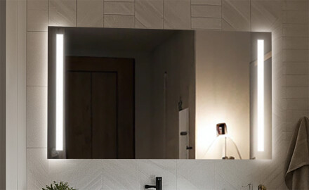 Stačiakampiai veidrodžiai su baterijomis