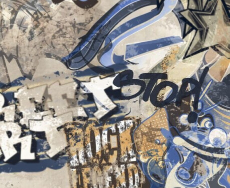 Didelio formato 120x280 cm glazūruotos grindų plytelės, smėlio spalvos, matinės, rektifikuotos, A4H255 „City Graffiti Beige“