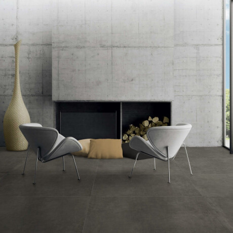 Glazūruotos grindų plytelės 120x120 cm, tamsiai pilkos spalvos betono atspalvio, matinės, rektifikuotos, A4H326 „Massive Dimgray“ #4