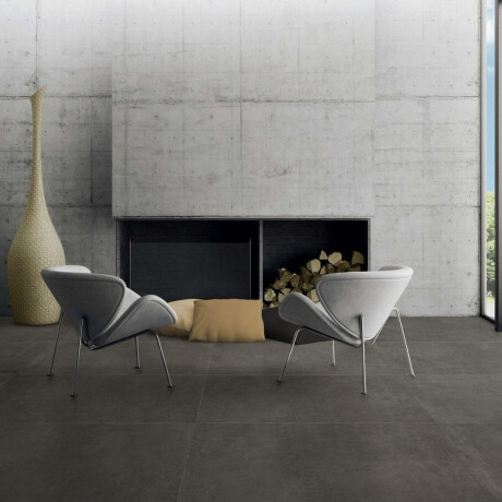 Glazūruotos grindų plytelės 60x120 cm, tamsiai pilkos spalvos betono imitacija, matinės, rektifikuotos, A4H327 „Massive Dimgray“ #1