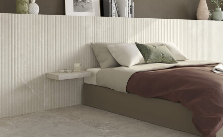 Ribotas grindų keramikos plytelės 60x120, šviesiai pilkos, matinės, A4H510 „Rigat-One Ermetica Bianco“