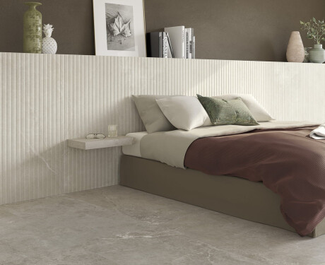 Ribotas grindų keramikos plytelės 60x120, šviesiai pilkos, matinės, A4H510 „Rigat-One Ermetica Bianco“