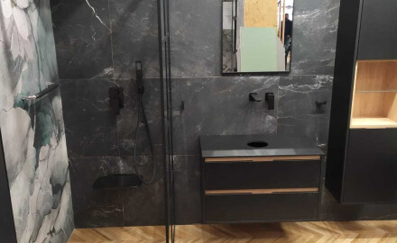 Glazūruotos grindų plytelės 60x120 cm, juodos, matinės, rektifikuotos, A4H85 „Iroc Black“