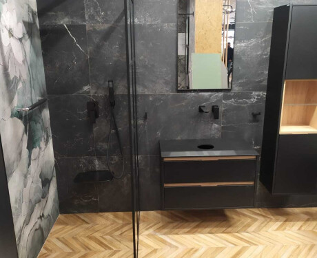 Glazūruotos grindų plytelės 60x120 cm, juodos, matinės, rektifikuotos, A4H85 „Iroc Black“