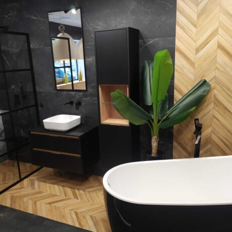 Glazūruotos grindų plytelės 60x120 cm, juodos, matinės, rektifikuotos, A4H85 „Iroc Black“ #2