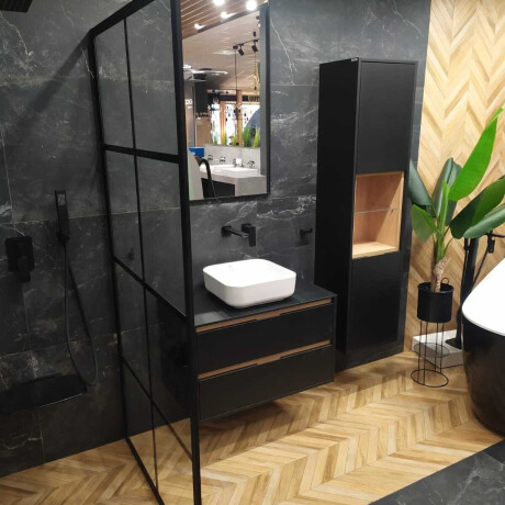 Glazūruotos grindų plytelės 60x120 cm, juodos, matinės, rektifikuotos, A4H85 „Iroc Black“ #3