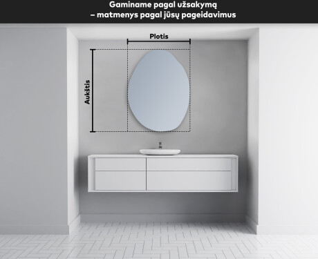 Netaisyklingos pakabinamas dekoratyvinis veidrodis U221 #4
