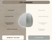 Dekoratyvinis veidrodis su led apšvietimu 54x54cm su šaltu LED apšvietimu 7000K, šiltu apšvietimu 3000K arba neutraliu apšvietimu 4500K #6