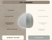 Dekoratyvinis veidrodis su led apšvietimu 74x74cm su šaltu LED apšvietimu 7000K, šiltu apšvietimu 3000K arba neutraliu apšvietimu 4500K #6