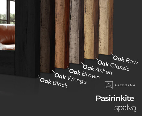 Sieninis stačiakampio medinis veidrodis su remu L224 #3