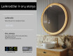 Apvalus LED veidrodis ąžuolo rėme #6