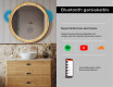Apvalus LED veidrodis ąžuolo rėme #7