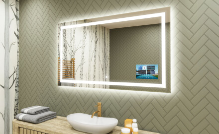 Apšviestas vonios veidrodis LED L15 120x80cm - SmartScreen, DualColor