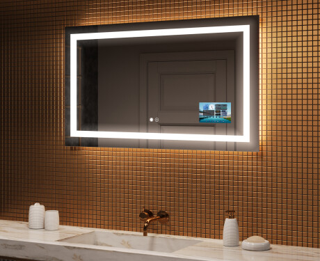 Apšviestas vonios veidrodis LED L15 120x80cm - SmartScreen, DualColor, Šildymo kilimėlis