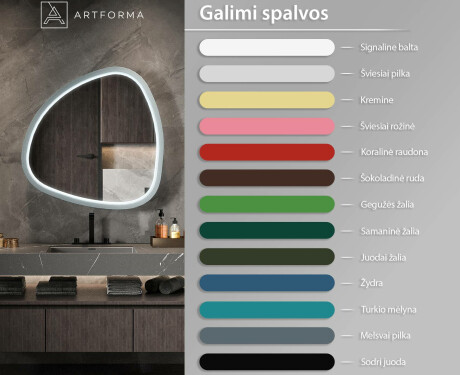 Nereguliarus LED veidrodis su aukšto blizgumo lakuotu MDF rėmu L308 #3