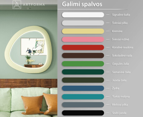 LED veidrodis su netaisyklinga forma ir lakuotu MDF rėmu L308 #3