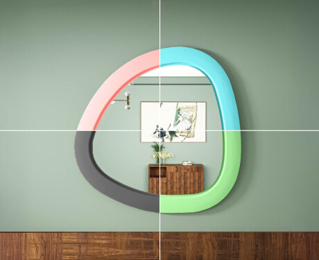 LED veidrodis su netaisyklinga forma ir lakuotu MDF rėmu L308 #6