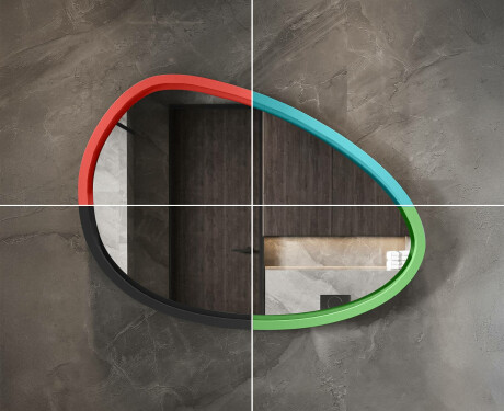 Asimetrinis LED veidrodis su lakuotu MDF rėmu L310 #6