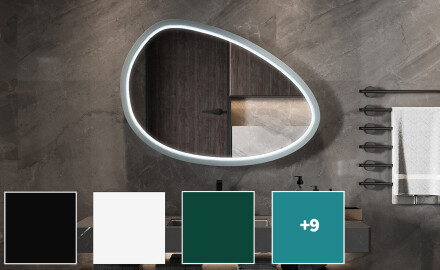 Asimetrinis LED veidrodis su lakuotu MDF rėmu L310