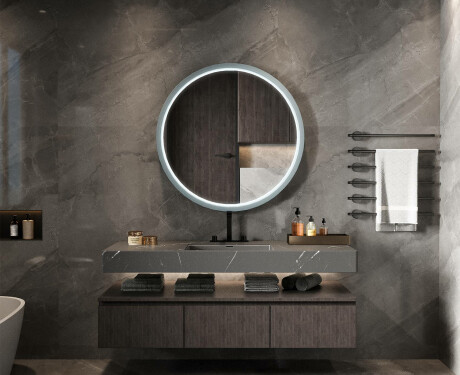 Apvalus LED veidrodis lakuotame MDF rėme L306 #2