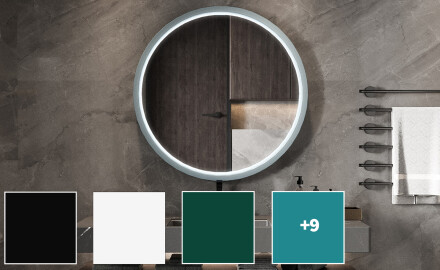 Apvalus LED veidrodis lakuotame MDF rėme L306