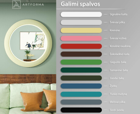 LED veidrodis su MDF apvaliu, lakuotu rėmu L306 #3