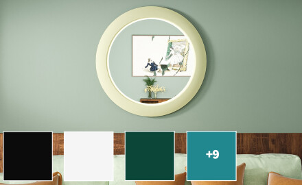 LED veidrodis su MDF apvaliu, lakuotu rėmu L306