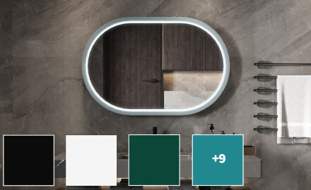 Stadiono formos LED veidrodis su lakuotu MDF rėmu L307