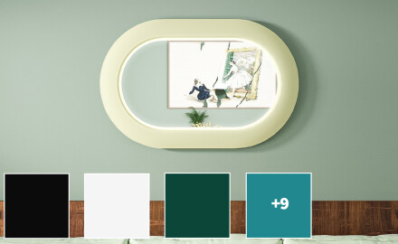 Modernus LED veidrodis stadiono formos su MDF rėmu L307