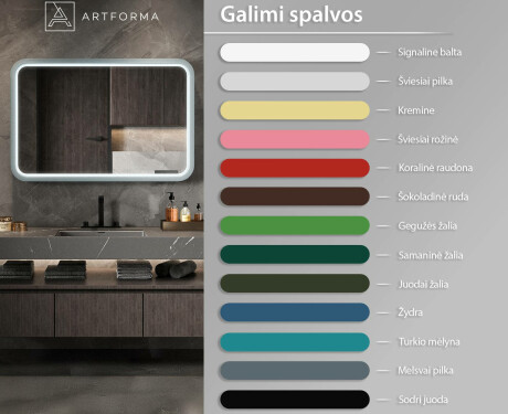 Apvalintas LED veidrodis su lakuotu MDF rėmu L305 #3