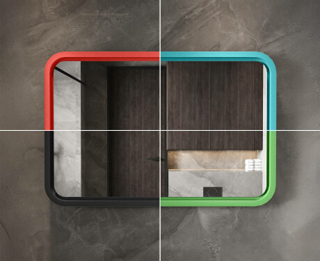 Apvalintas LED veidrodis su lakuotu MDF rėmu L305 #7