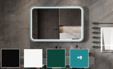 Apvalintas LED veidrodis su lakuotu MDF rėmu L305