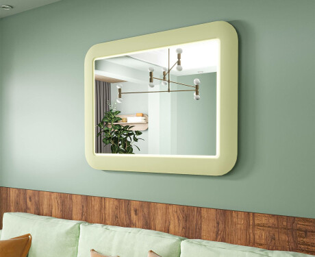 Suapvalintas LED veidrodis blizgiame MDF rėme L305