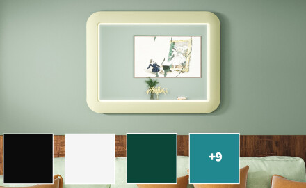 Suapvalintas LED veidrodis blizgiame MDF rėme L305
