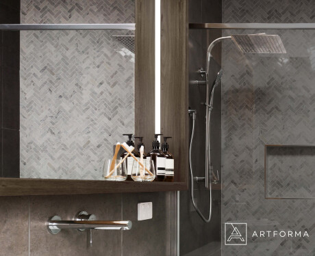 LED vonios veidrodis su WoodenFrame rėmu, Oslo ąžuolo spalvos #10