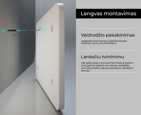 Sieninis suapvalinti veidrodis su remu L199 #5
