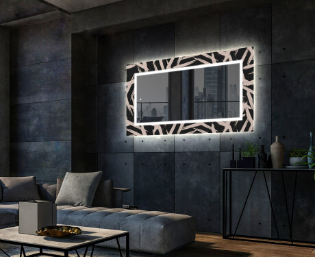 Dekoratyvinis veidrodis su LED apšvietimu valgomajam - lines #2