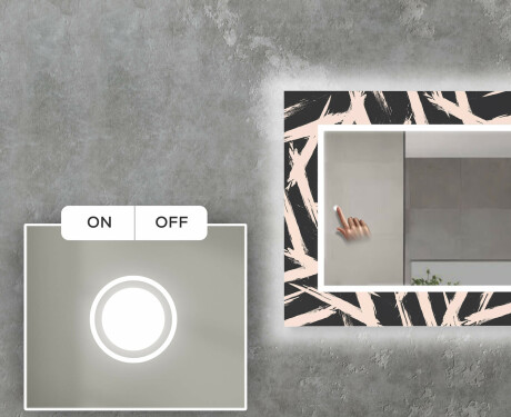 Dekoratyvinis veidrodis su LED apšvietimu valgomajam - lines #4