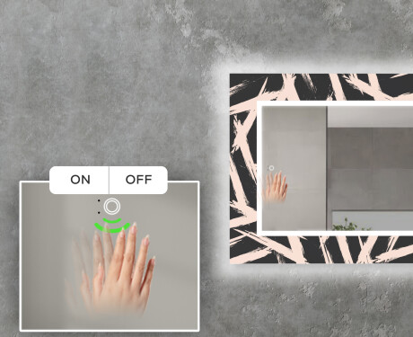 Dekoratyvinis veidrodis su LED apšvietimu valgomajam - lines #5