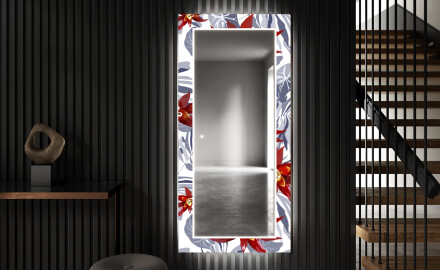 Dekoratyvinis veidrodis su LED apšvietimu prieškambariui - sea flowers