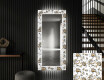 Dekoratyvinis veidrodis su LED apšvietimu prieškambariui - golden flowers #1