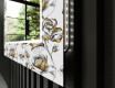 Dekoratyvinis veidrodis su LED apšvietimu prieškambariui - golden flowers #11
